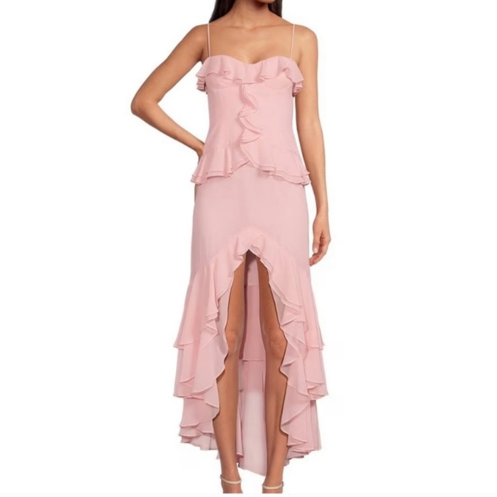 Gianni Bini Pink High Low Ruffle Dress